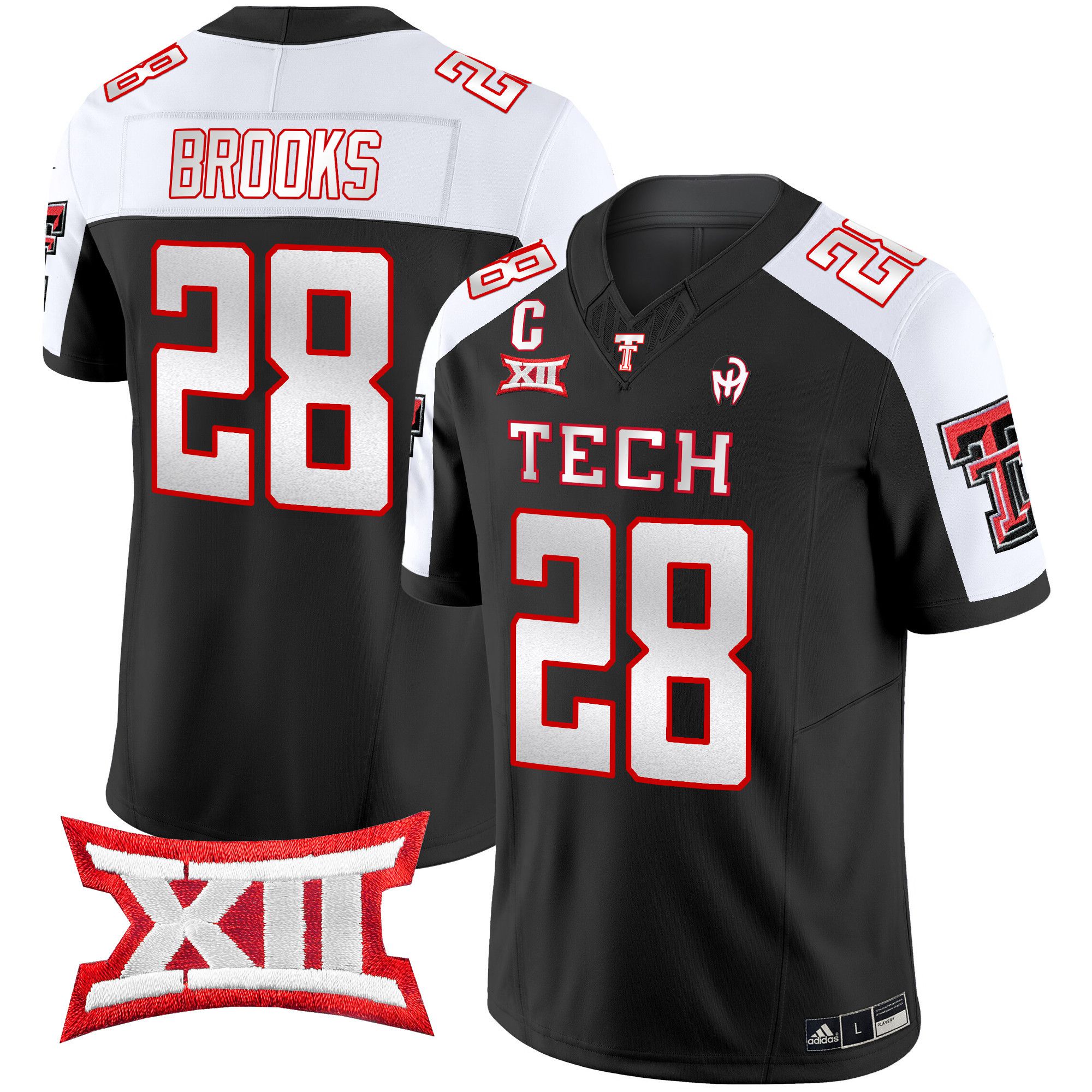 Men Texas Tech Red Raiders #28 Brooks Black 2024 Patrick Mahomes Symbol Vapor Limited NCAA Jersey->ncaa teams->NCAA Jersey